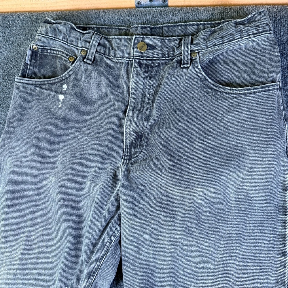 Dereon‎ Jeans Womens 29x33 Blue Denim Cotton Rhinestone Logo Mid Rise Skinny Leg